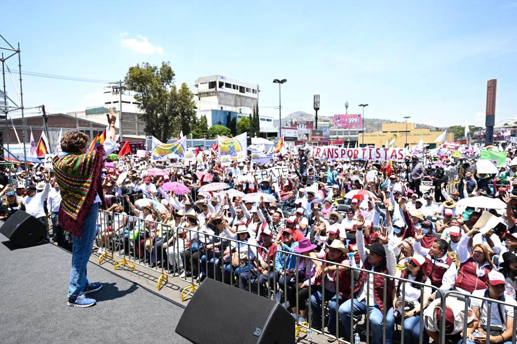 Ante 20 mil vecinos Delfina Gómez precisó que ganó  debate porque realizó propuestas a favor del&nbsp;pueblo