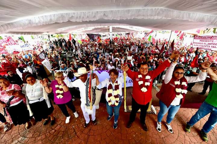 Todo Temoaya con Delfina Gómez; respaldo total a Otomíes