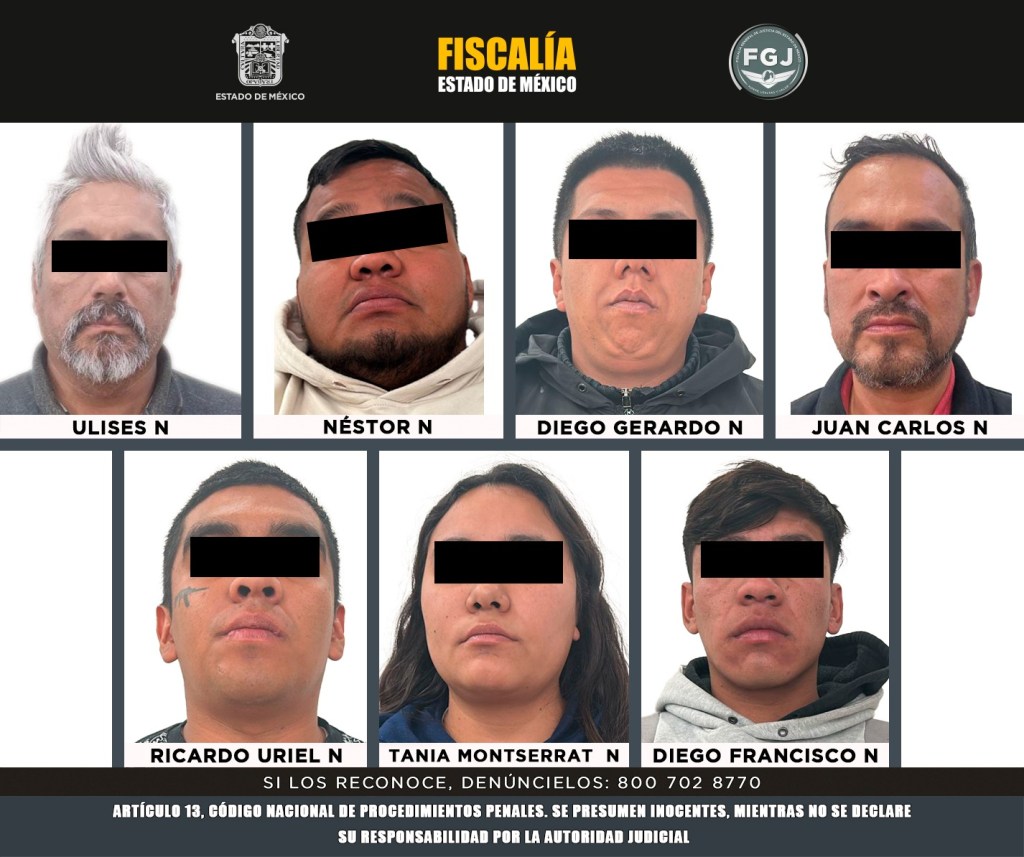 Detienen a 7 por su presunta relación en el asesinato de dos personas en&nbsp;Tecámac