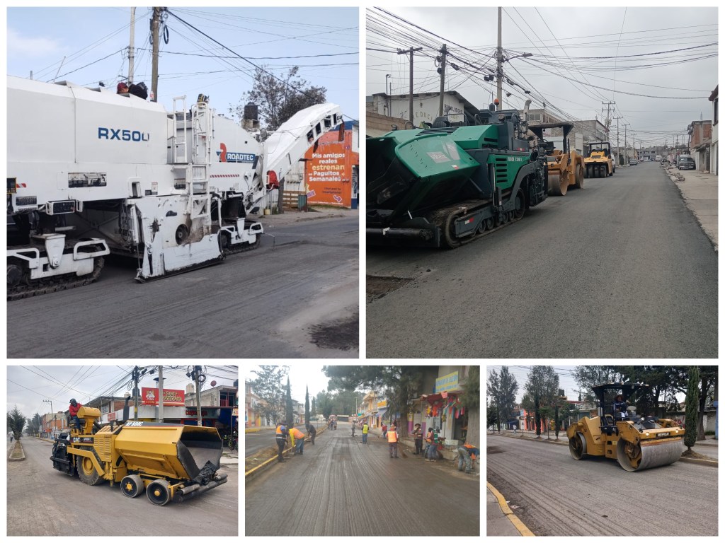 Tren de pavimentación a Tlacotepec y San Pablo Autopan para mejorar vialidades y&nbsp;movilidad