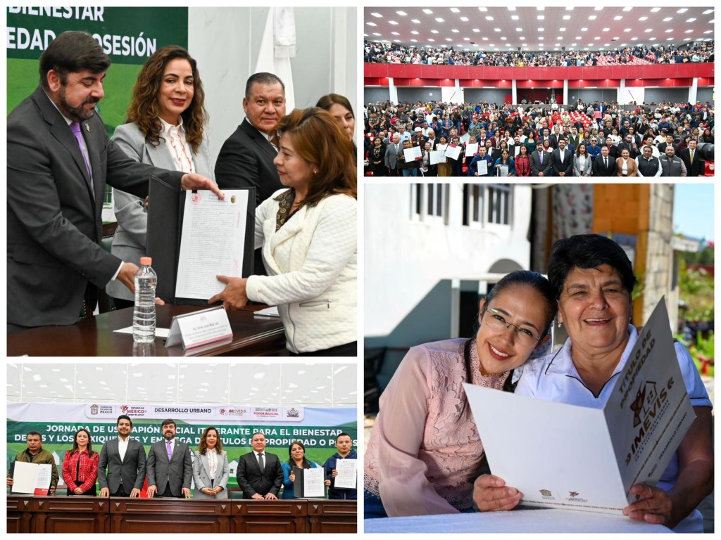 Delfina Gómez a través de IMEVIS entrega 9 mil 700 títulos de propiedad y&nbsp;posesion