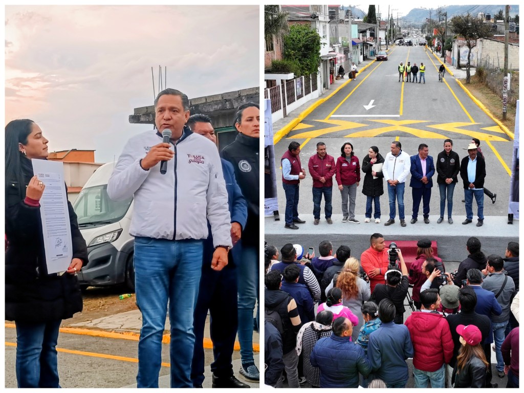 Cumple alcalde de Toluca a San Pablo Autopan; entrega calles pavimentadas