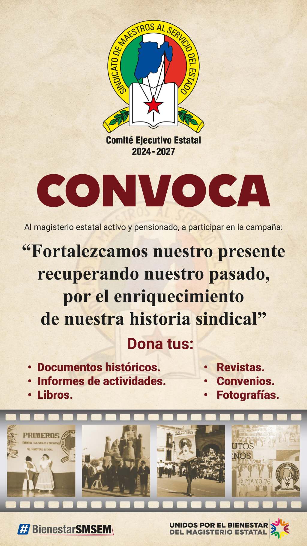 Convoca SMSEM al magisterio mexiquense a fortalecer su memoria histórica sindical